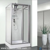 Erittäin yksinkertainen nelikulmainen suihkukaappi ilman kattotauletta MER-3806-1