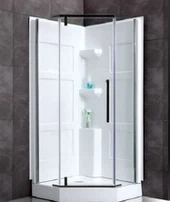 Täydellinen suihkuseinä paneeliin työntää kulmaa kääntöaukolla