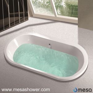 Klassinen ovaalinmuotoinen sisätilojen sisäinen akryylimuovinen kylpyamme, jossa on kaksi kokoa