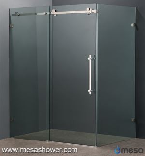 Yksinkertainen muotoilu ruostumattomasta teräksestä kulmassa kylpyhuone liukuva kehyksetön suihku